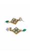 Traditional Gold-plated Kundan Green Stone & Pearl  Work Necklace With Earring Set RAS0373