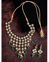 Buy Online Royal Bling Earring Jewelry Oxidised Silver  Enamel  Green Pearl Pearls Jhumka Earrings RAE1774 Jewellery RAE1774
