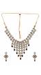 Traditional Gold-plated Kundan Black Stone & Pearl  Work Necklace With Earring Set RAS0374