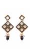 Traditional Gold-plated Kundan Black Stone & Pearl  Work Necklace With Earring Set RAS0374