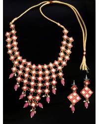 Buy Online Crunchy Fashion Earring Jewelry Crunchy Fashion Gold-Plated Pink Kundan & Pearl Errings Tika RAE2149 Earrings RAE2149