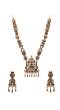 Gold-Plated Traditional Temple Kemp Shri Krishna Square Pendant Necklace & Earring Sets RAS0382