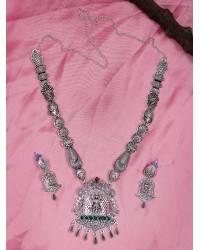 Buy Online Crunchy Fashion Earring Jewelry Crunchy Fashion  Kundan & Stone Black Pearl Multilayer Jewellery  Set  RAS0438 Jewellery Sets RAS0438