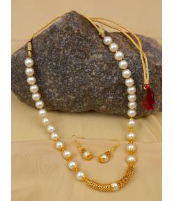 Elegant Royal Pearl Necklace & Earrings Jewellery Set RAS0397