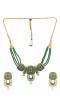 Traditional Gold Plated Green Pearl & Kundan Choker Necklace & Earring Set RAS0401