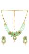 Traditional Gold Plated Royal Light Green Pearl & Kundan Choker Necklace & Earring Set RAS0404