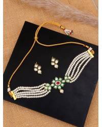 Buy Online Royal Bling Earring Jewelry Ethnic Moon Design Chandbali Blue Necklace with Earring & Maang Tika  RAS0359 Jewellery RAS0359