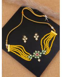 Buy Online Royal Bling Earring Jewelry Gold-Plated Kundan Stone Studded Pink  Meenakari Jewellery Set RAS0440 Jewellery RAS0440