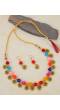 Oxidized Gold  Multicolor Pearls Contemporary Jewellery Set 