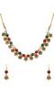 Gold-Plated Multicolor Beads Choker  Necklace & Earring Set  RAS0419