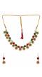 Gold-Plated Multicolor Beads Choker  Necklace & Earring Set  RAS0419