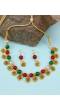 Gold-Plated Multicolor Beads Choker  Necklace & Earring Set  RAS0419