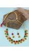 Gold-Plated Multicolor Beads Choker  Necklace & Earring Set  RAS0419