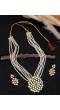 Crunchy Fashion  Kundan & Stone Black Pearl Multilayer Jewellery  Set  RAS0431