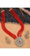 Crunchy Fashion  Kundan & Stone Black Pearl Multilayer Jewellery  Set RAS0436