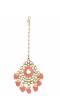 Traditional Kundan maang tikka for  wedding to make a statement look. With Pink Pearl CFTK0006