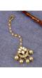 Traditional Chand Shape Golden  Pearl Beads  Kundan Maang Tika CFTK0015