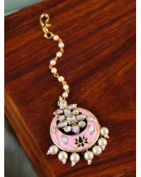 Buy Online Royal Bling Earring Jewelry Traditional Gold Plated Peach Pearl & Kundan Choker Necklace & Earring Set RAS0402 Jewellery RAS0402