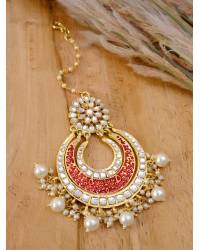 Buy Online Royal Bling Earring Jewelry Crunchy Fashion Gold-plated Green Lotus Kundan Drop & Dangler Earrings RAE2187 Earrings RAE2187