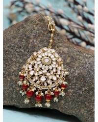 Buy Online Royal Bling Earring Jewelry Traditional Gold plated Round Floral Maroon Jhumka Earring RAE0724 Jewellery RAE0724