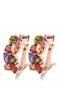 Sparkling Colors Flowerets Vine Swiss Cubic Zirconia Clip-On Earrings