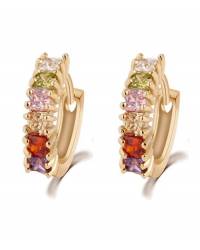 Buy Online Crunchy Fashion Earring Jewelry Sparkling Colors Flower AAA Swiss Zircon 18K Gold Platted Pendant Set Jewellery SES0005