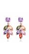 Sparkling Colors Flowerets Vine Swiss Cubic Zircon Earrings