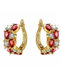 Buy Online Crunchy Fashion Earring Jewelry Floral Drop Multicolor Swiss Cubic Zirconia  Plated Pendant Jewellery SEN0006