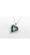 Swarovski Elements Bleaming  Emerald silvery Heart  Pendant