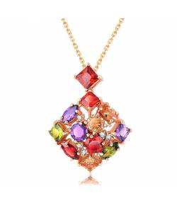 Ornamented  Swiss Cubic Zirconia  Plated Pendant