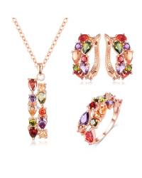 Buy Online Crunchy Fashion Earring Jewelry Glowing Swiss Zirconia Pendant Ring Set Jewellery SES0008